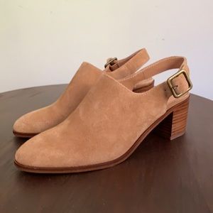 NWT Soludos Savannah Sling Back Healed Mule in Suede
